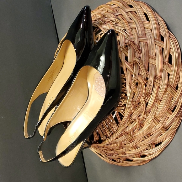 TALBOTS | Black  Platform Stilettos Sling back heel women’s 8B - Picture 2 of 8